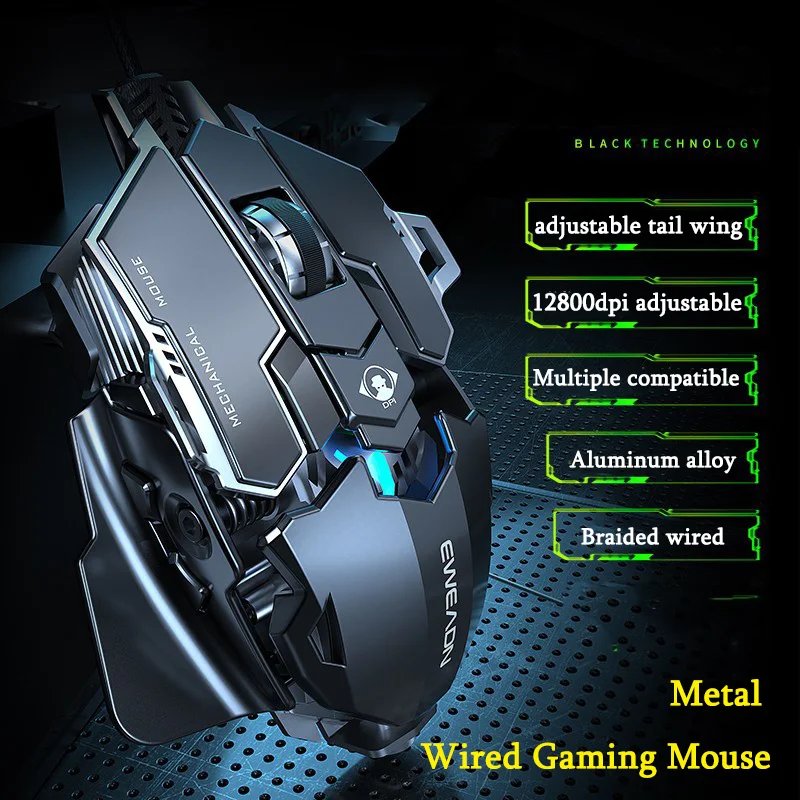 Ergonomic RGB Mechanical Metal Wired Gaming Mouse - Image 2