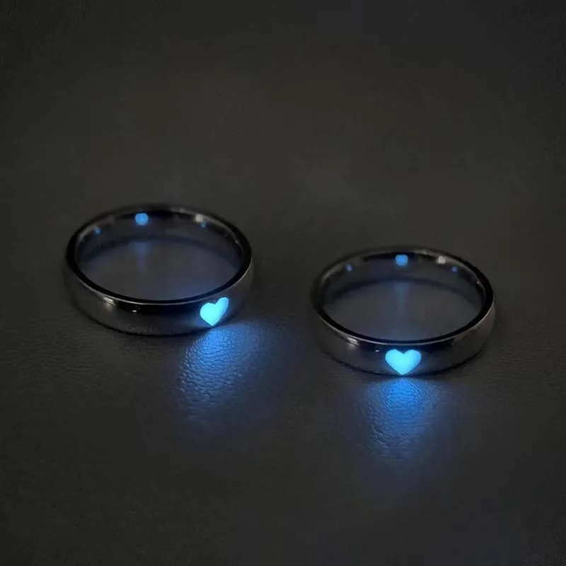 Eternal Love Luminous Heart Couple Gift Ring - Image 2