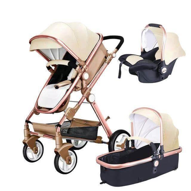 European 3 in 1 Baby Strollers with baby basket and carriage - Image 3
