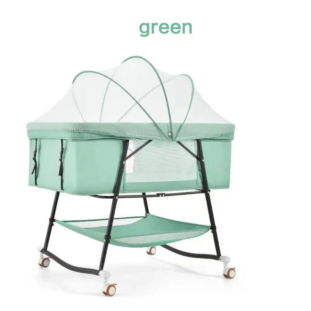 European Built-in Mosquito Net Foldable Baby Crib Infant Bed - Image 10