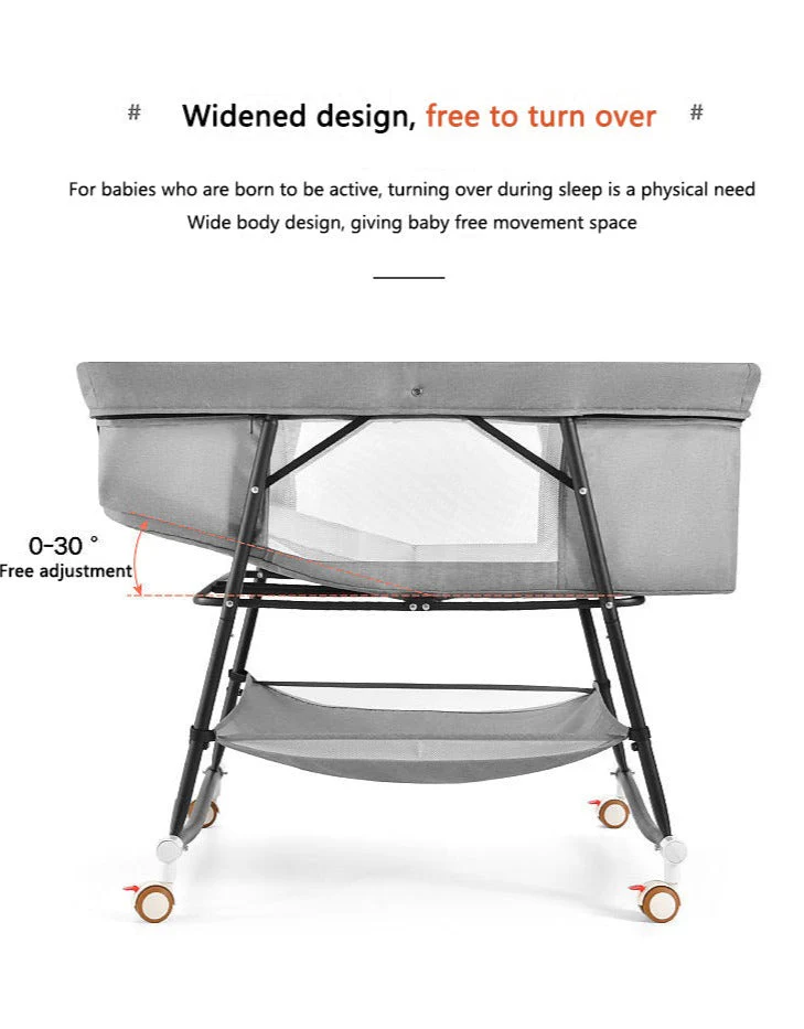European Built-in Mosquito Net Foldable Baby Crib Infant Bed - Image 4