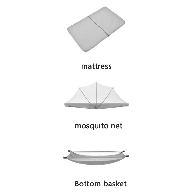 European Built-in Mosquito Net Foldable Baby Crib Infant Bed - Image 9