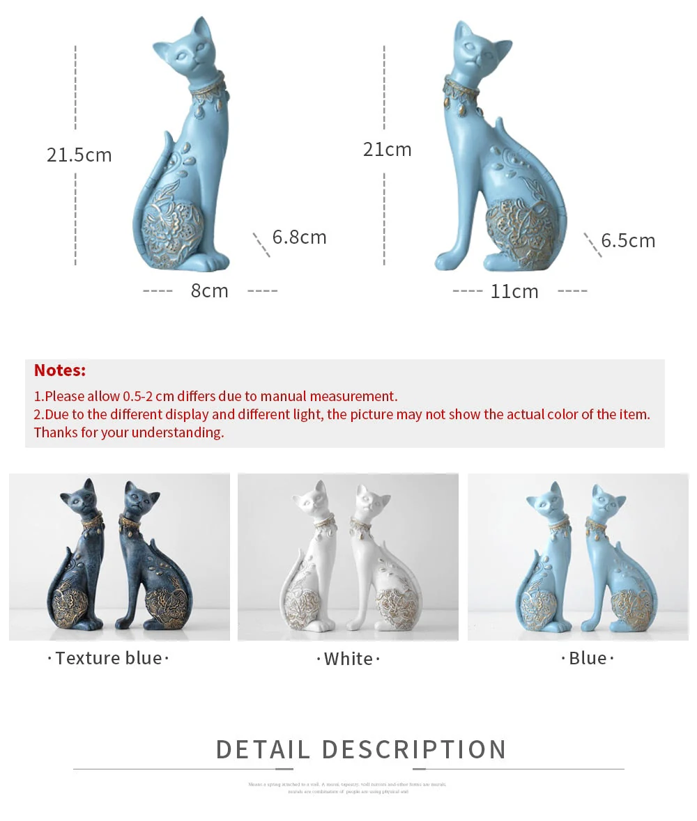 European Cute Resin Cat Figurines - Image 10