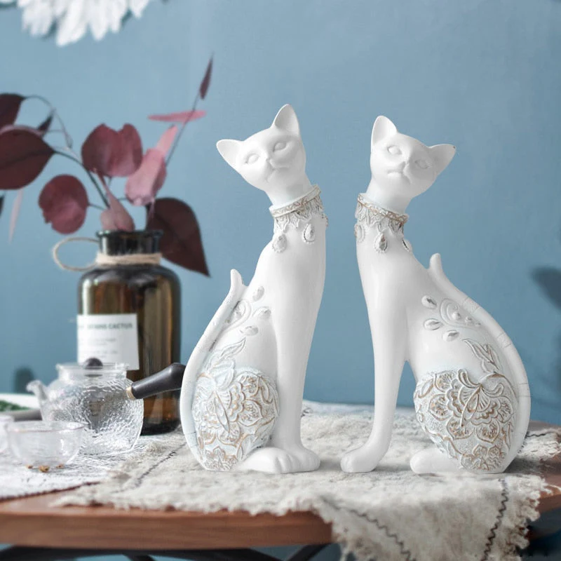 European Cute Resin Cat Figurines - Image 2