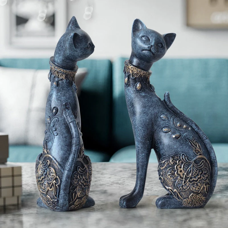 European Cute Resin Cat Figurines - Image 3
