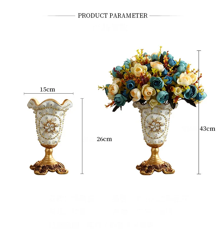 European Luxury Diamond Resin Vase - Image 7