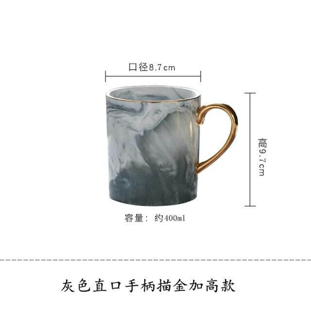 European Marble Porcelain Mug - Image 4