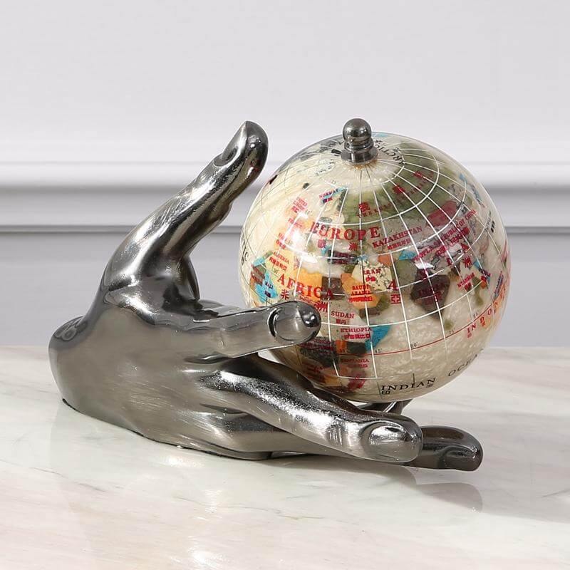 European Modern Century Model Globe with Hand - Image 2