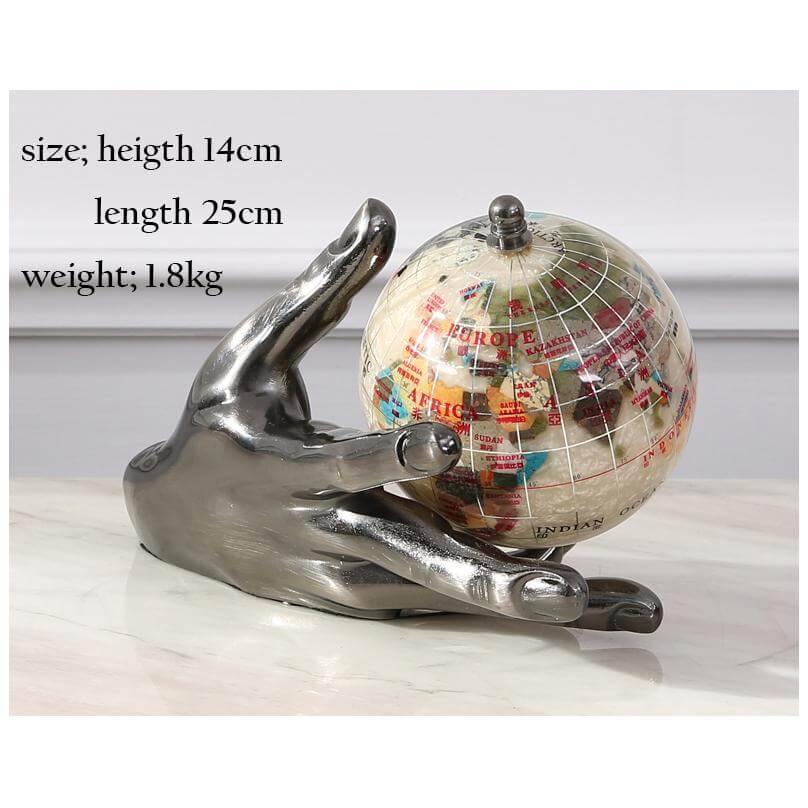 European Modern Century Model Globe with Hand - Image 3
