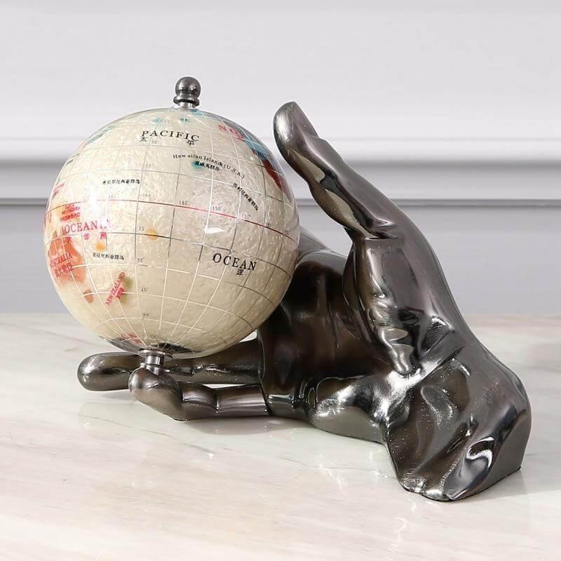 European Modern Century Model Globe with Hand - Image 5