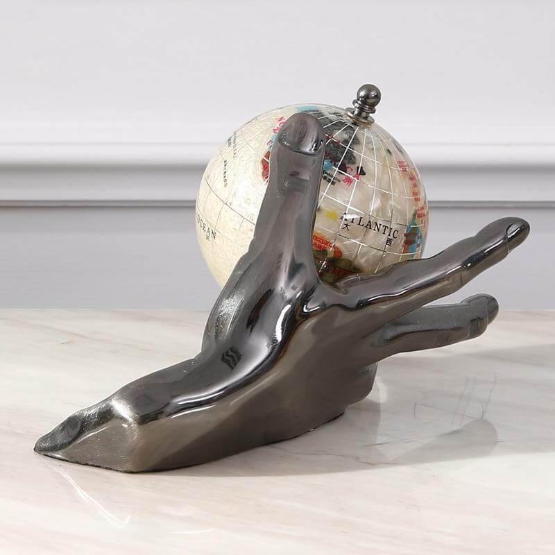 European Modern Century Model Globe with Hand - Image 6