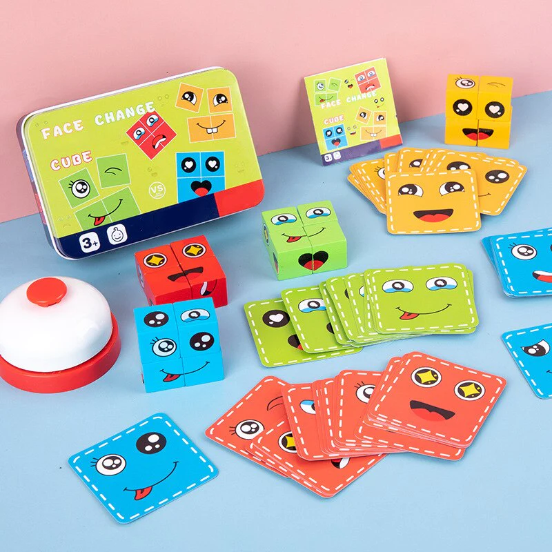 Expressive Face Montessori Cube Game - Image 4