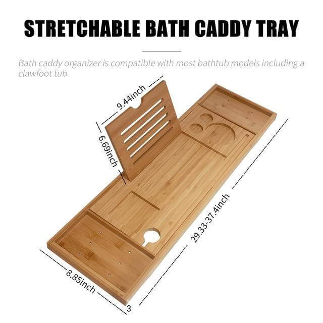 Extendable Bathtub Non-Slip Food Drink Tray - Image 3
