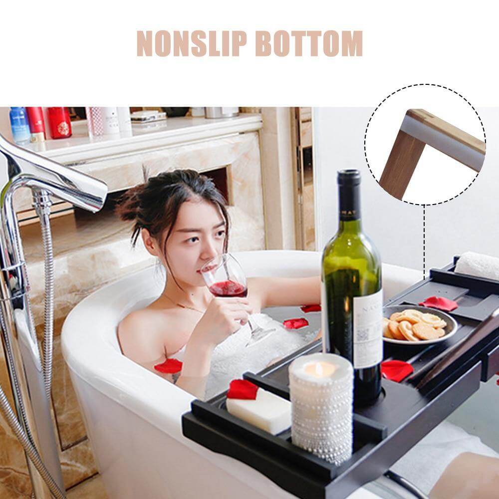 Extendable Bathtub Non-Slip Food Drink Tray - Image 6