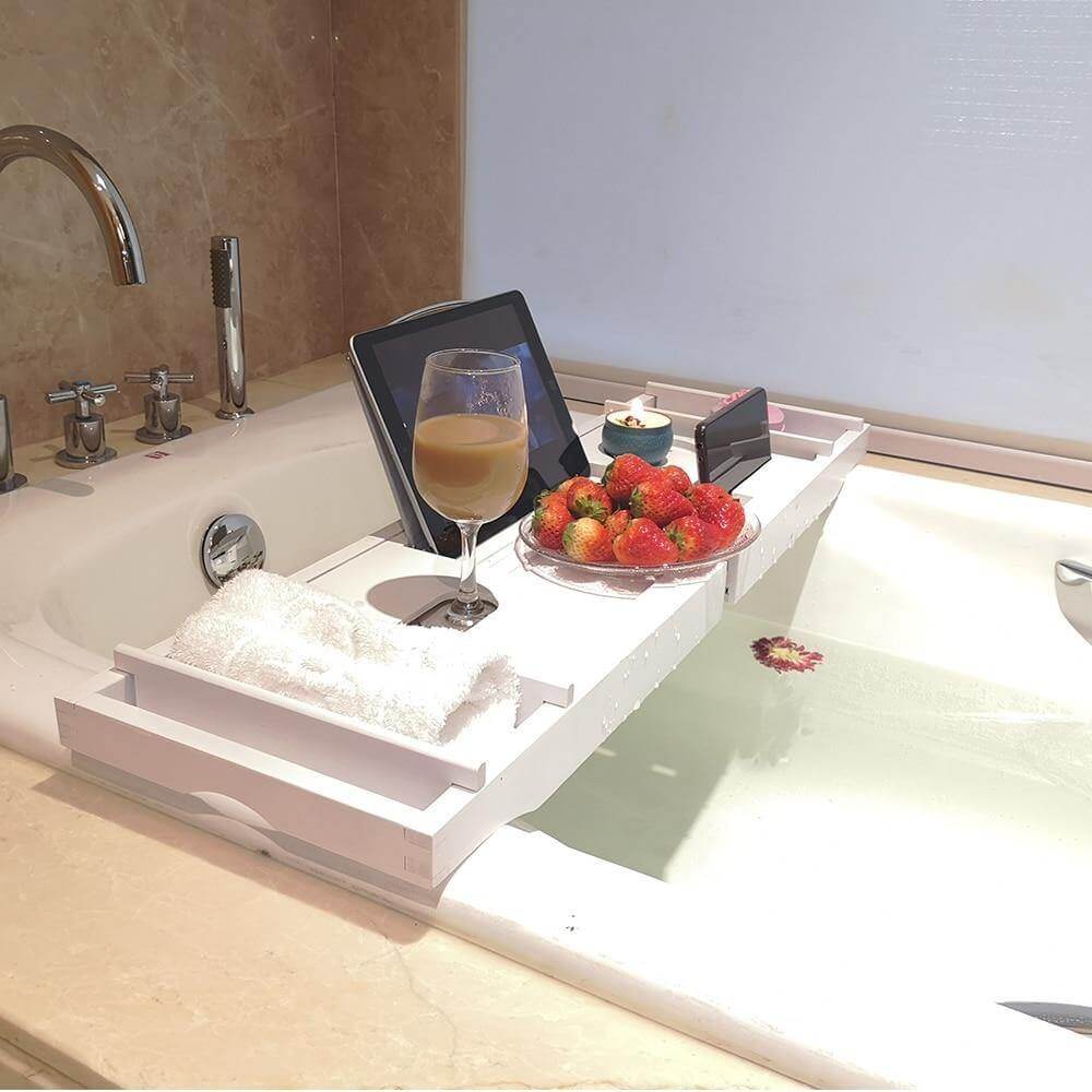 Extendable Bathtub Non-Slip Food Drink Tray - Image 7