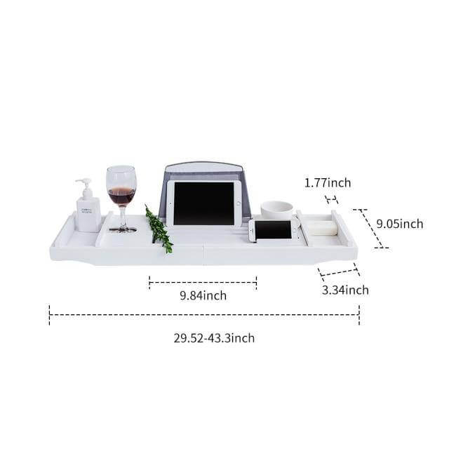 Extendable Bathtub Non-Slip Food Drink Tray - Image 8