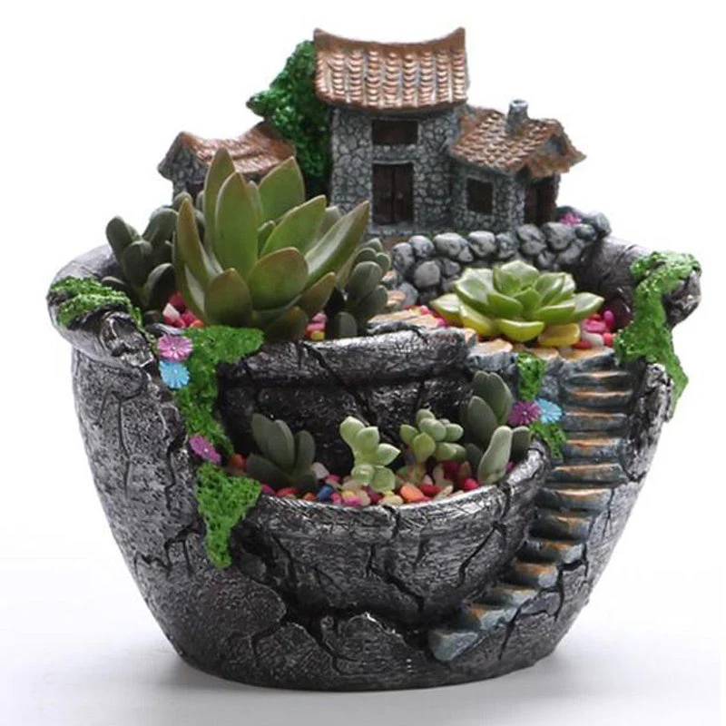 Fairy Garden Flower House Pot Lamp - Image 3