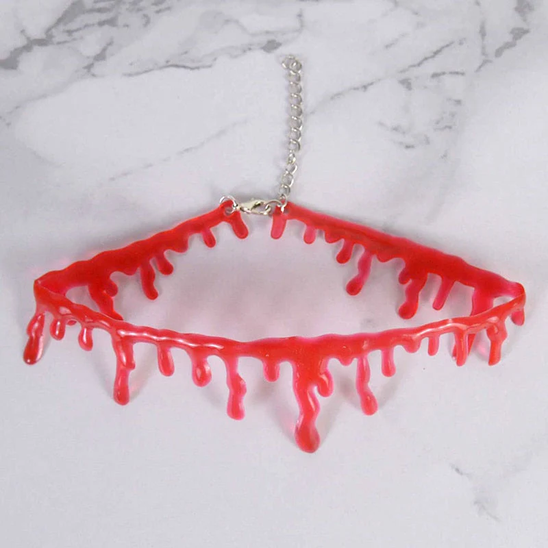 Fake Blood Drip Halloween Necklaces - Image 10