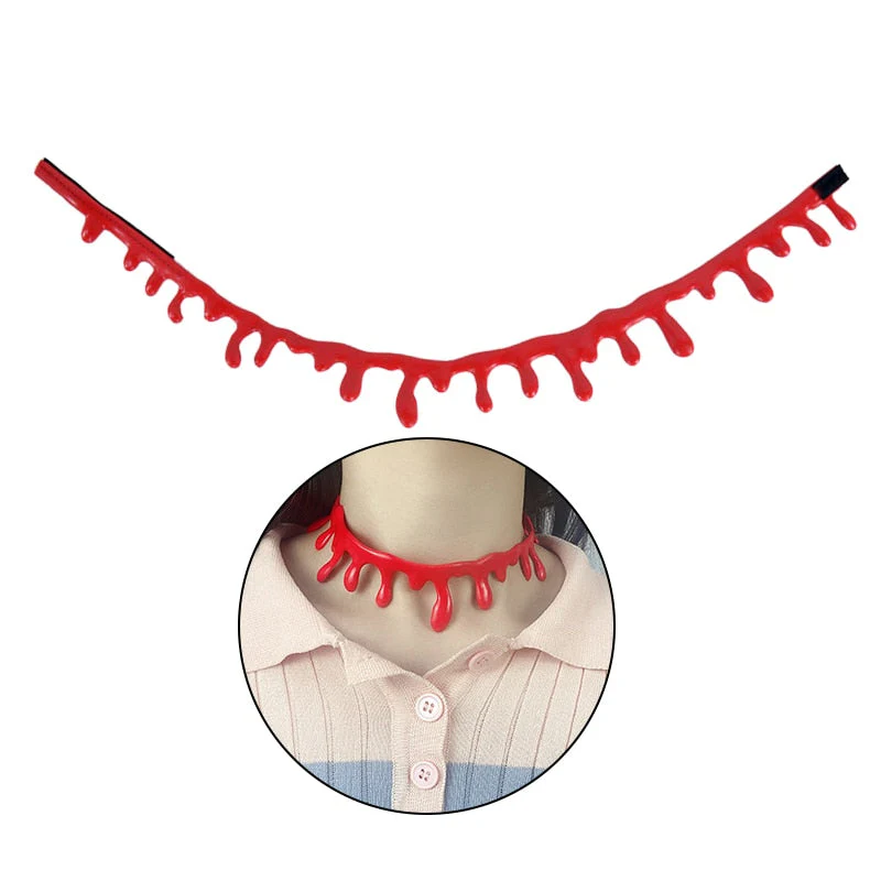 Fake Blood Drip Halloween Necklaces - Image 9