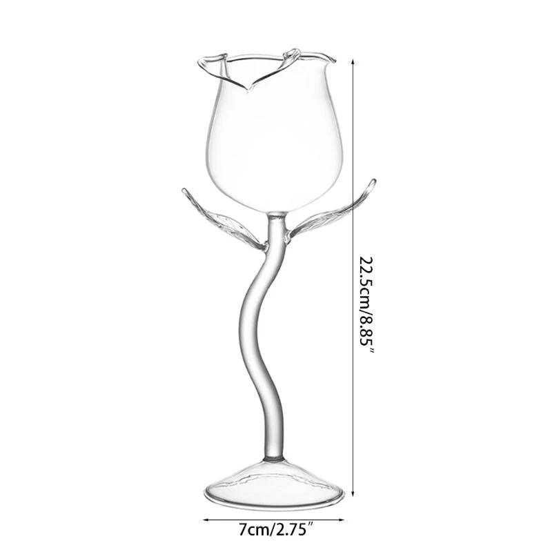 Fancy Rose Wine Glass - Image 5