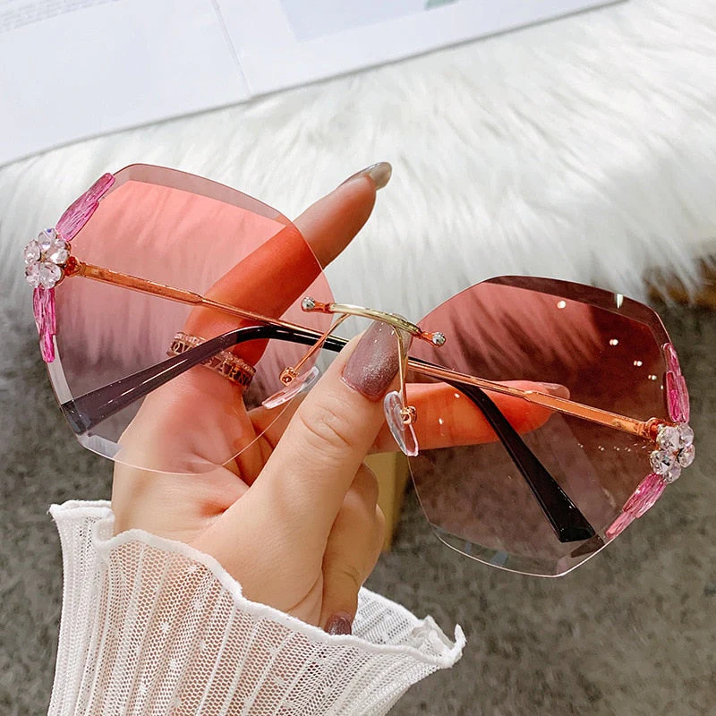 Fancy Women Rhinestone Sunglasses - Image 8