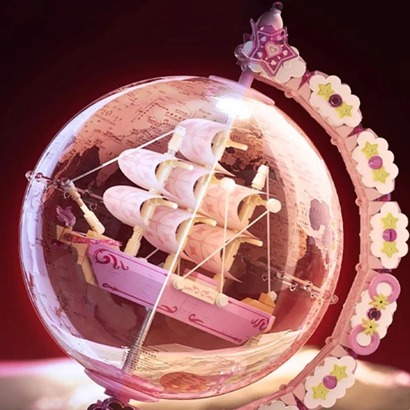 Fantasy Dream Pink Sailboat Globe Decor - Image 4