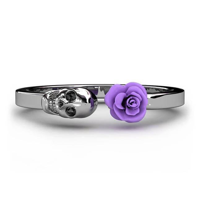 Fashion Skull Stainless Steel Red Rose Ring - Image 4