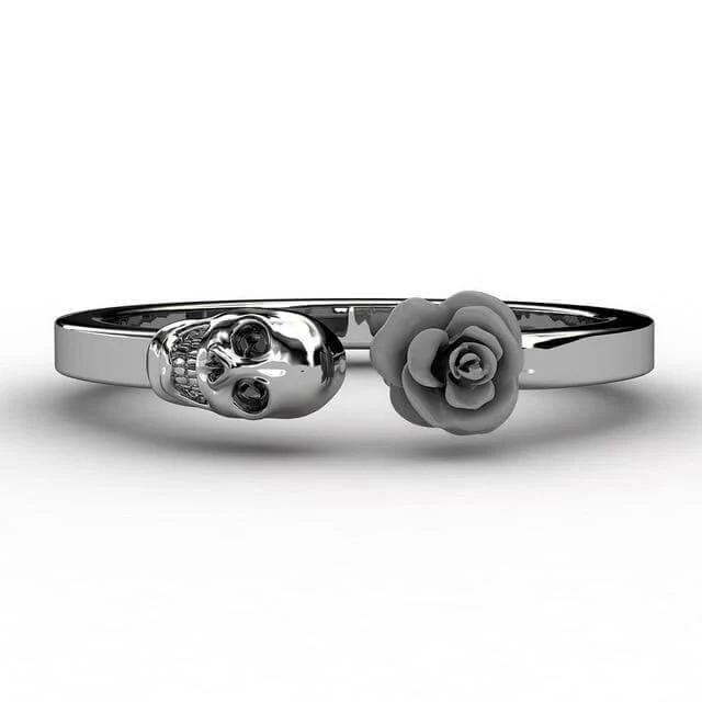 Fashion Skull Stainless Steel Red Rose Ring - Image 6