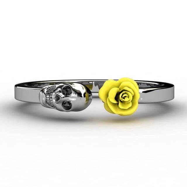 Fashion Skull Stainless Steel Red Rose Ring - Image 7