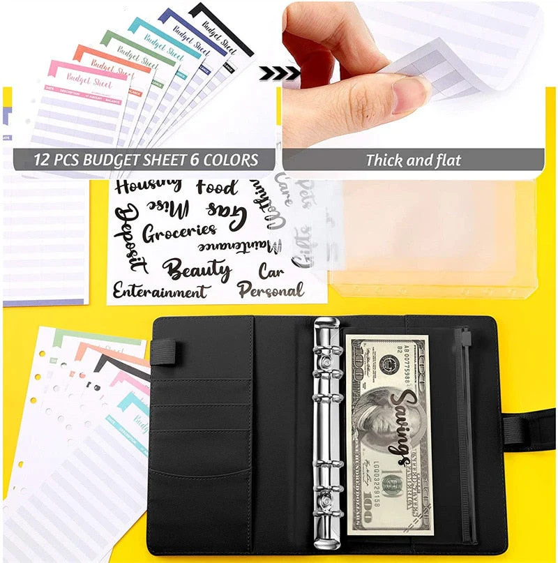Financial Planner Leather Multi Pocket Bill Organizer Notebook - Image 4