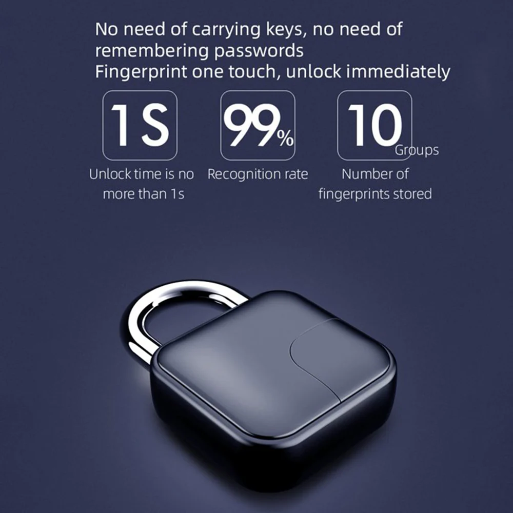 Fingerprint Auto USB Rechargeable Lock - Image 4