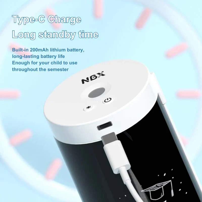 Fingerprint Lock Double Layer Cylindrical Pencil Case - Image 3