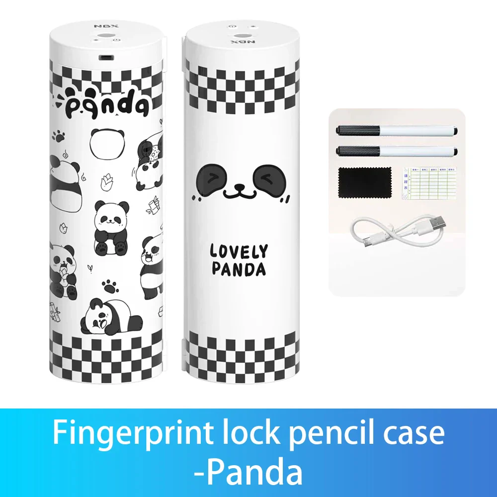 Fingerprint Lock Double Layer Cylindrical Pencil Case - Image 9