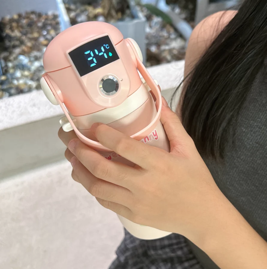 Fingerprint Lock Smart Temperature Display Kids Water Bottle - Image 2