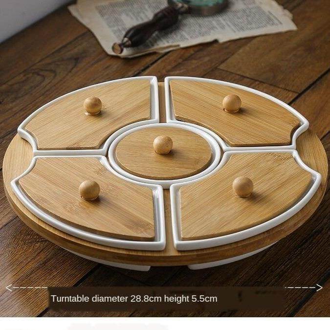 Five Grid Rotating Ceramic Breakfast Platter - Image 11