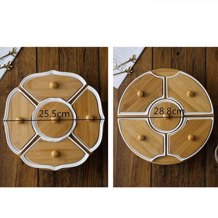 Five Grid Rotating Ceramic Breakfast Platter - Image 9