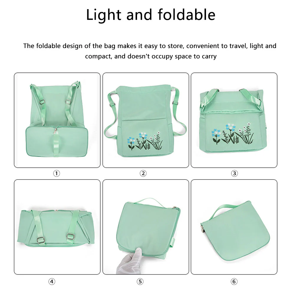 Flower Waterproof Folding Large Travel Backpack - Image 3