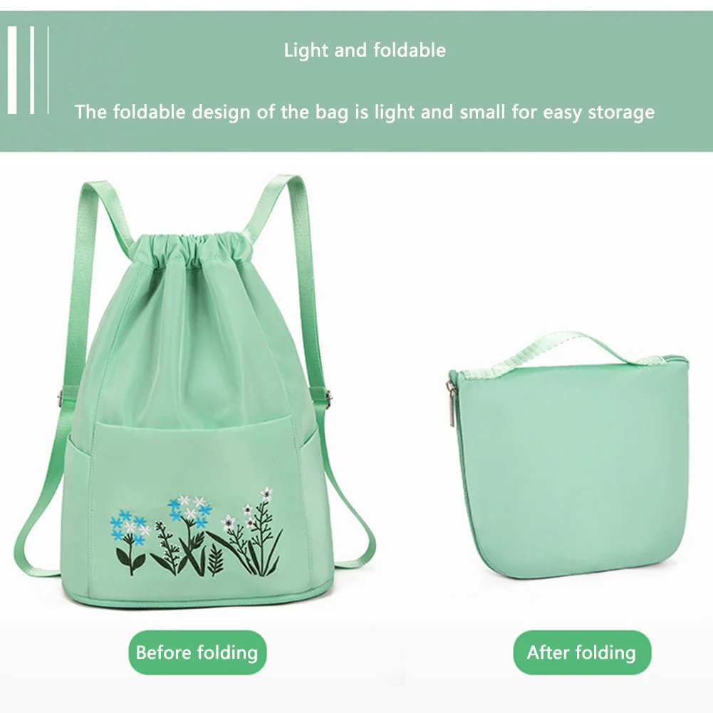 Flower Waterproof Folding Large Travel Backpack - Image 5