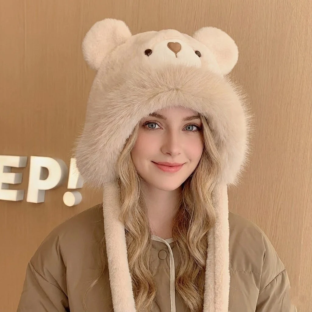 Fluffy Bear Winter Hat - Image 2