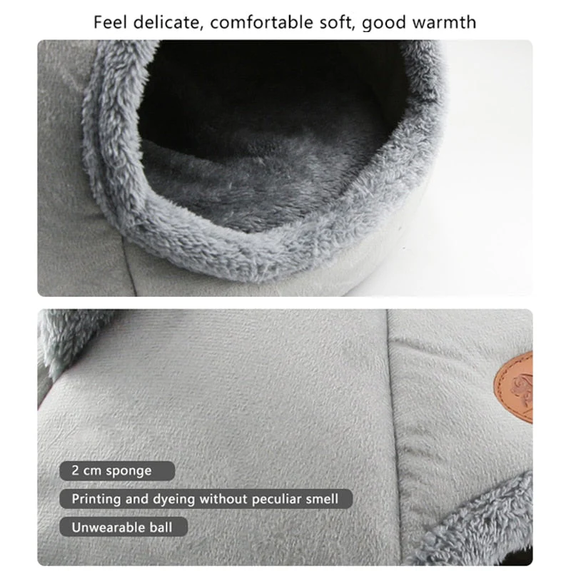 Fluffy Cave Cozy Indoor Cat Bed - Image 4