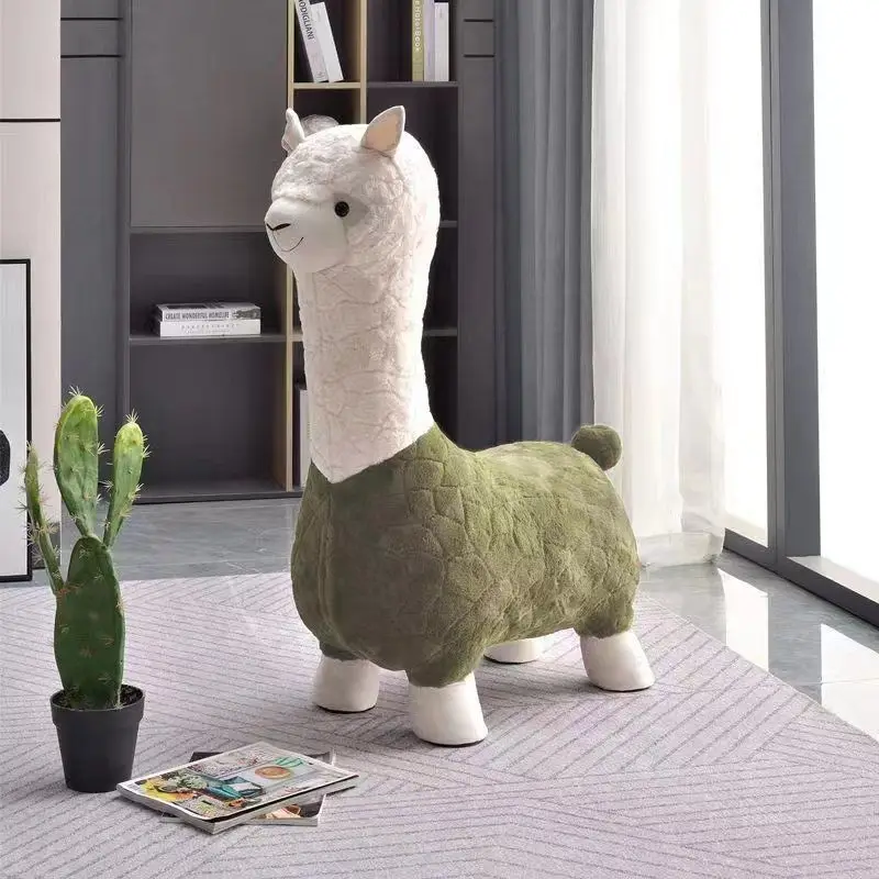 Fluffy Lama Door Entryway Decor Stool - Image 10