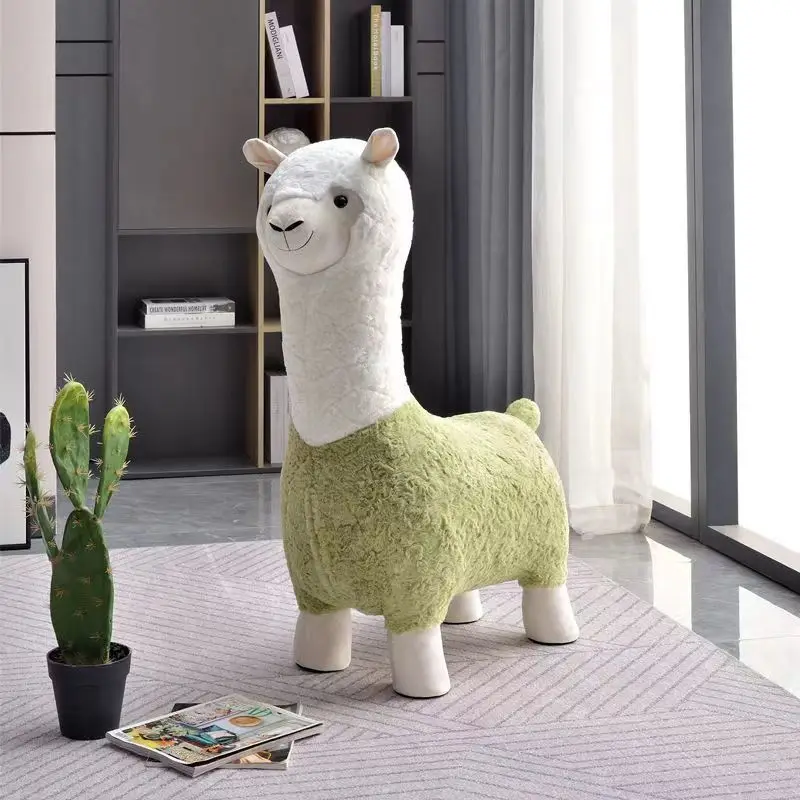 Fluffy Lama Door Entryway Decor Stool - Image 12
