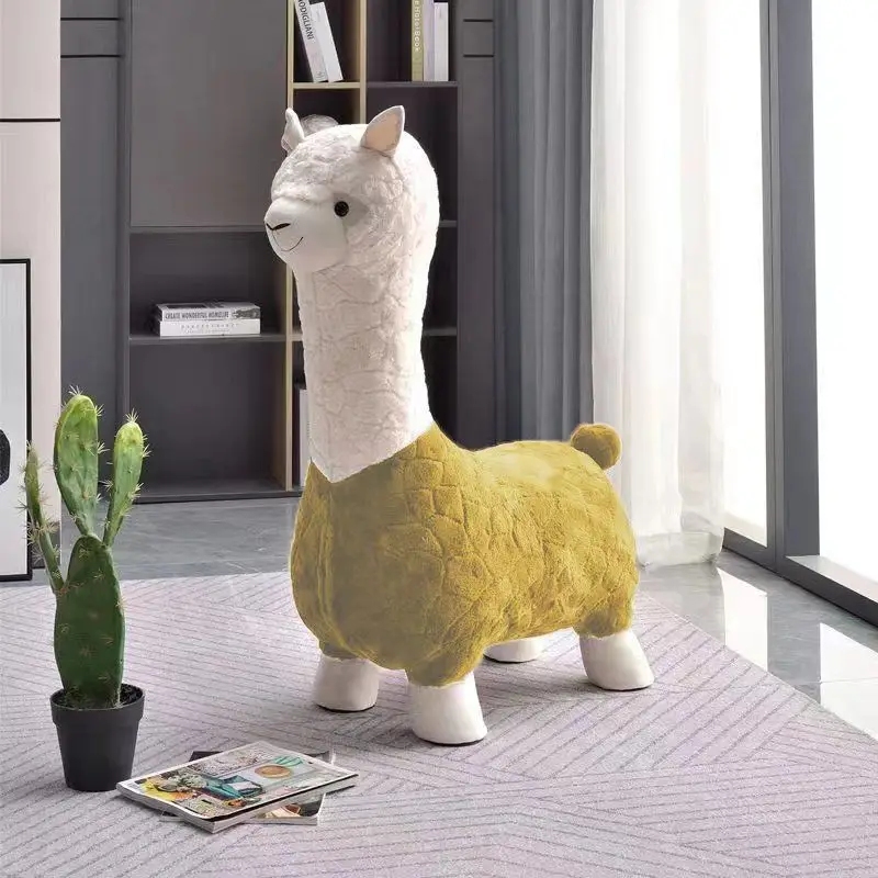 Fluffy Lama Door Entryway Decor Stool - Image 13