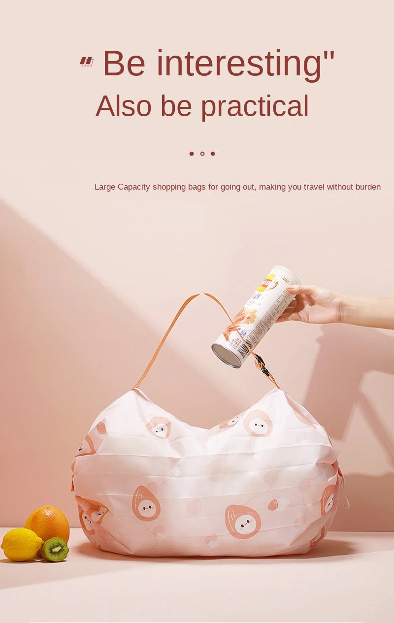 Foldable Colorful Flower Reusable Shopping Bag - Image 7