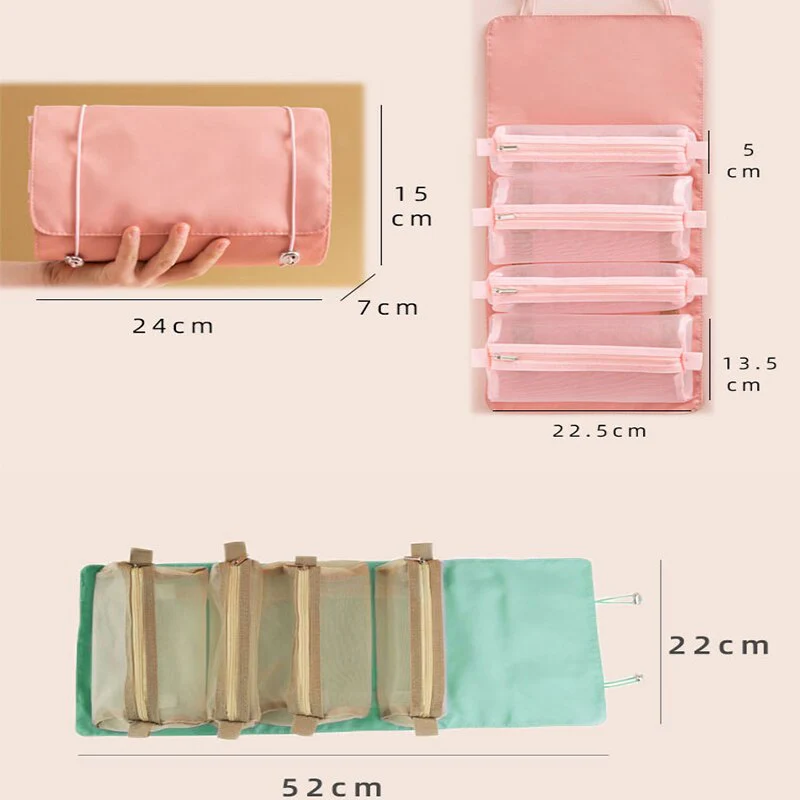 Foldable Detachable Mesh Cosmetic Travel Bag - Image 12