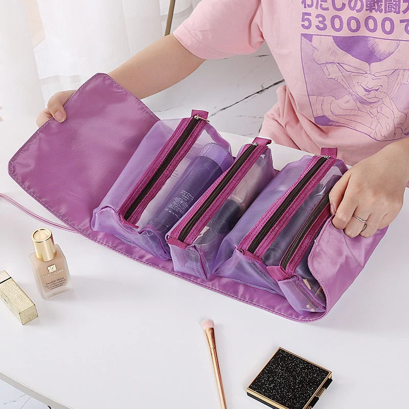 Foldable Detachable Mesh Cosmetic Travel Bag - Image 3