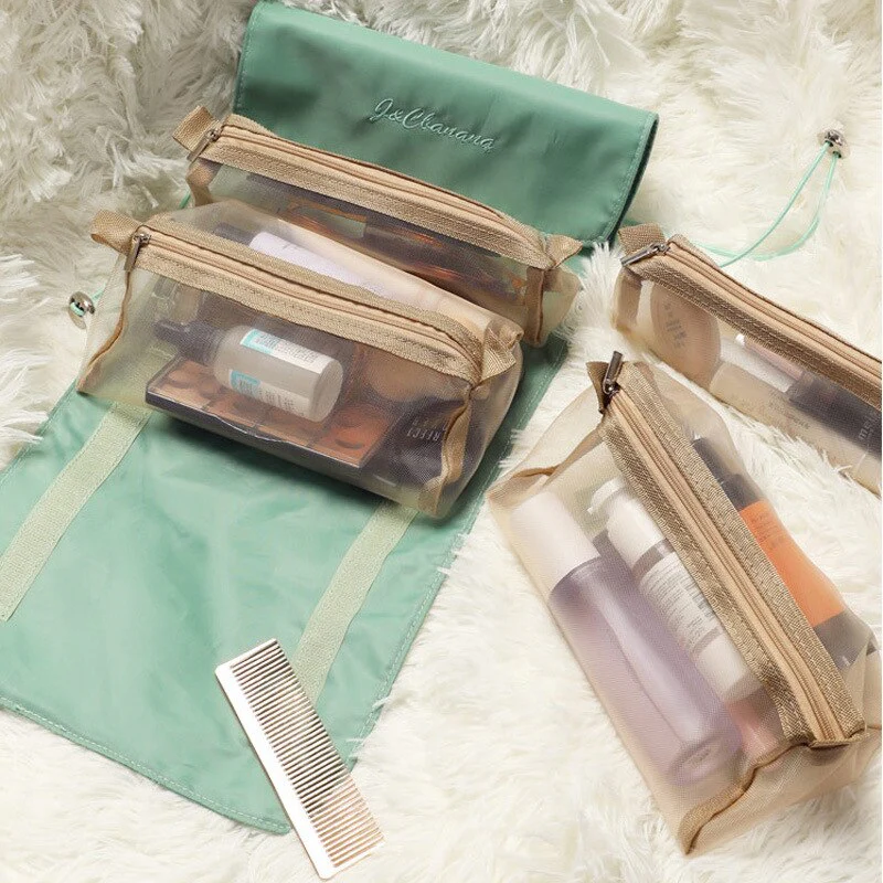Foldable Detachable Mesh Cosmetic Travel Bag - Image 6