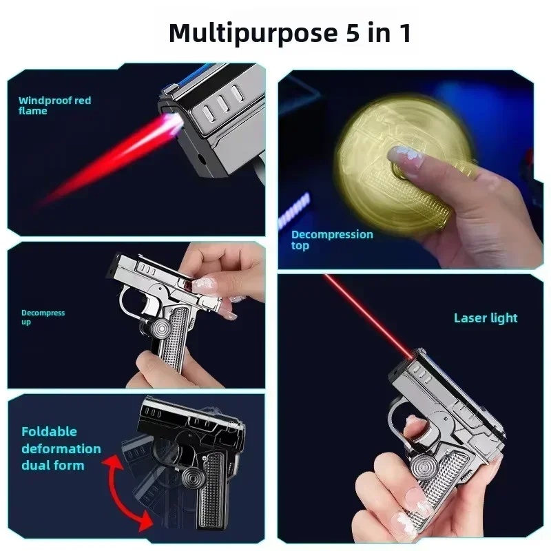 Foldable Dual-Form Gun-Shaped Windproof Lighter - Image 5