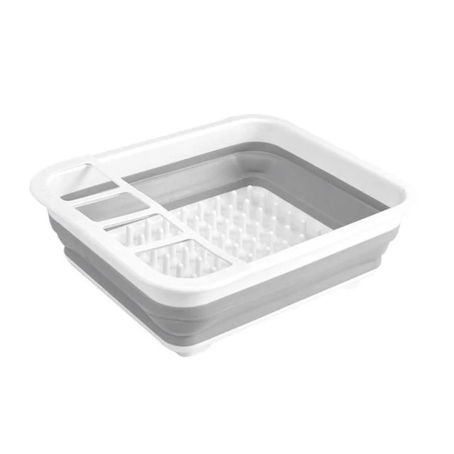 Foldable Kitchen Dish Drying Rack with Drainer - Image 4