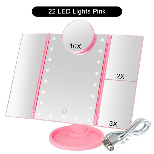 Foldable LED Touch Screen Makeup Mirror - Image 5